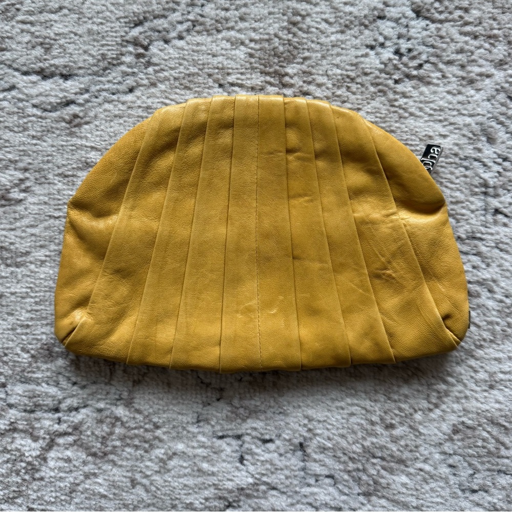 Kooba Half Moon Yellow Pleated Clutch